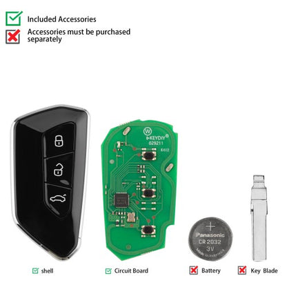(VW) Volkswagen MQB Style Keydiy 3 Button Smart Remote Key - ZB25